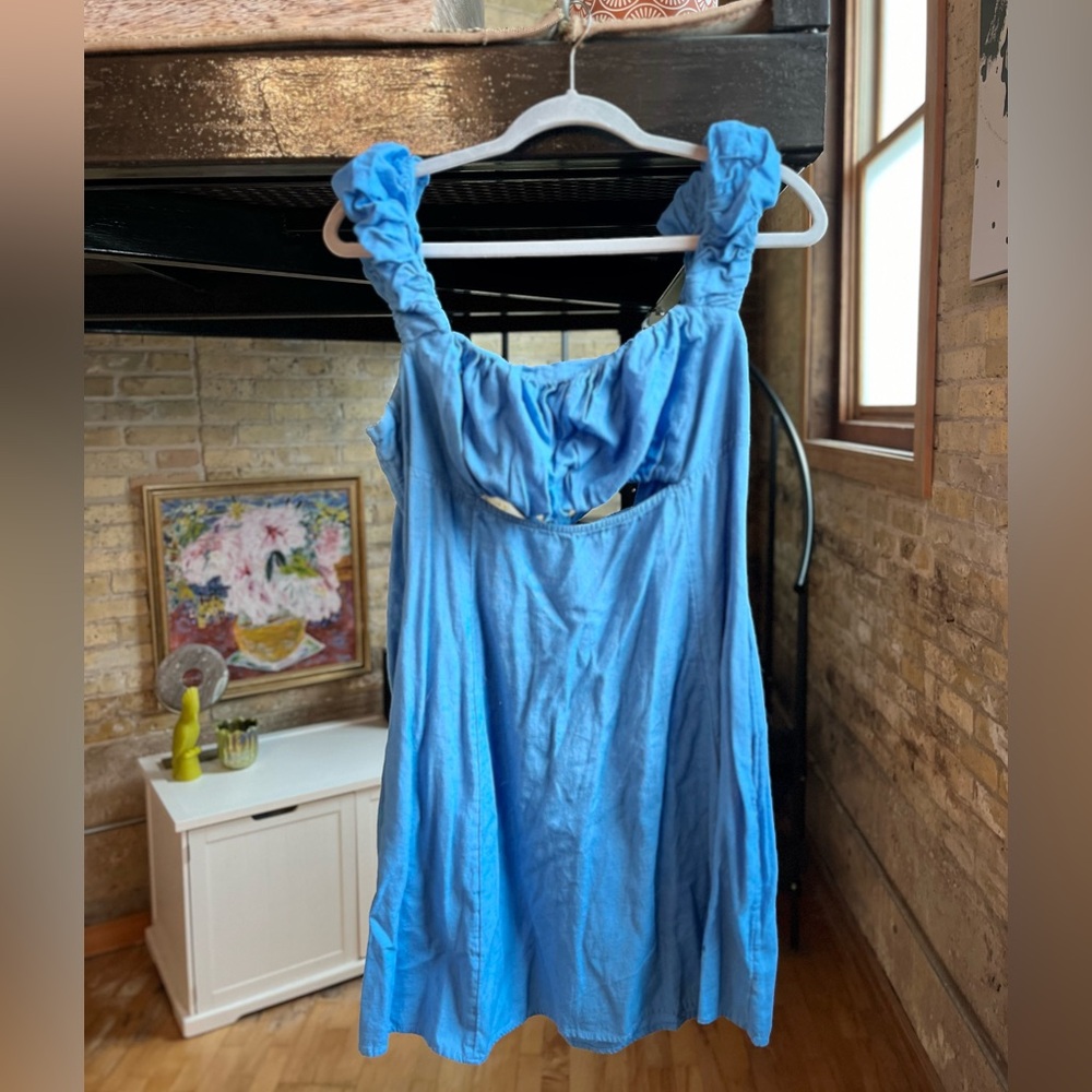 Free people blue mini dress *never worn!!